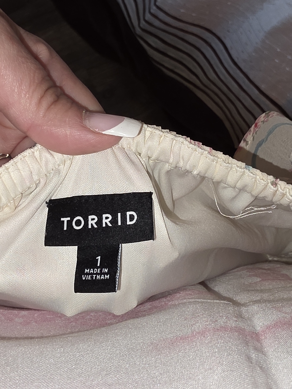 torrid Cream Floral Stripe Maxi Dress with Pink Accents - Picture 10 of 10